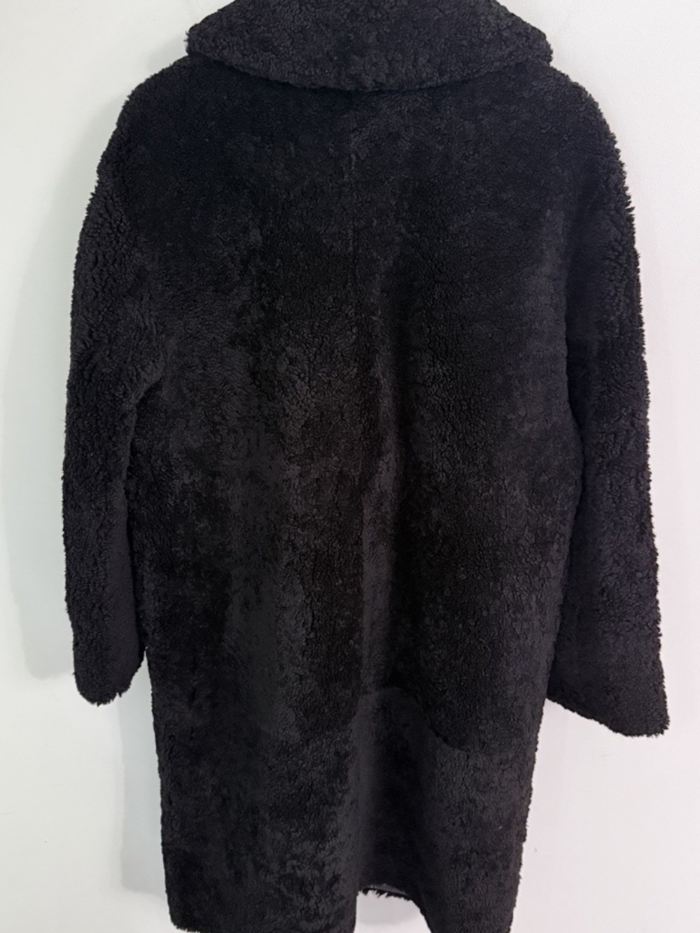 NWT Jenni Kayne Long Shearling Yves Shawl Coat Black Size Medium $1895 - Picture 4 of 8
